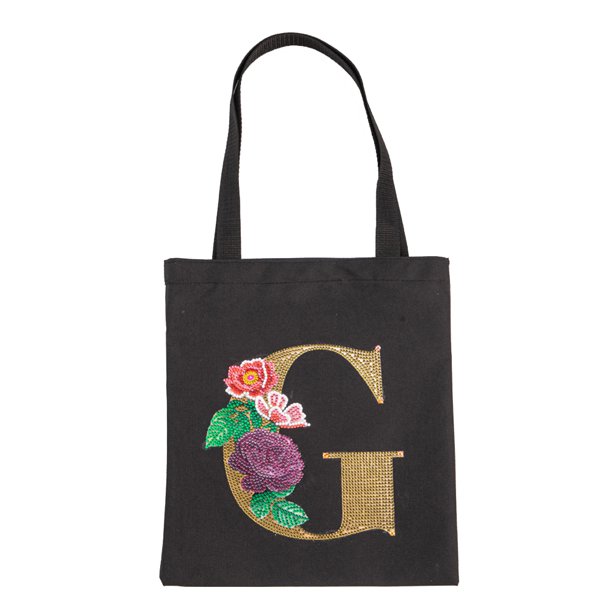 Bolso Con Asa Superior Diamantes Imitación Mosaico Bricolaje Lino Reutilizable Artesanía Ecológica Portátil Hecho A Mano para El