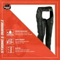 thumbnail image 4 of Daniel Smart Motorcycle Leather Chaps All Season Unisex Assless Chaps with Customizable fit & Carry Pockets, 4 of 5
