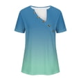 thumbnail image 5 of gbyLJF Womens Sexy V Neck Tops Summer Tunics for Women Woman Blouses And Shirts V Neck Womens T Shirt Blue XL, 5 of 5