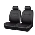 thumbnail image 4 of Funda de asiento de coche de una sola línea con cuadros de diamantes, cuero acolchado, cuero sintético PU, 4 of 5