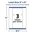 thumbnail image 6 of Avery Matte White Rectangle Labels, 3" x 5", 75 Labels, 6 of 8