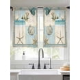 thumbnail image 2 of Vintage Coastal Sheer Curtains 54 Inch Long 2 Panels, Ocean Shell Butterfly Starfish Retro Light Filtering Rod Pocket Curtains, Sheer Voile Drapes for Living Room Bedroom, 52"x54", 2 of 8