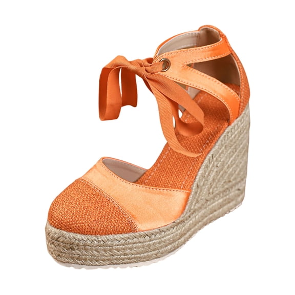 XEDZYT Wedges Heels for Women Closed Toe Sandals Ankle Strap Platform Shoes Footwear Size 7