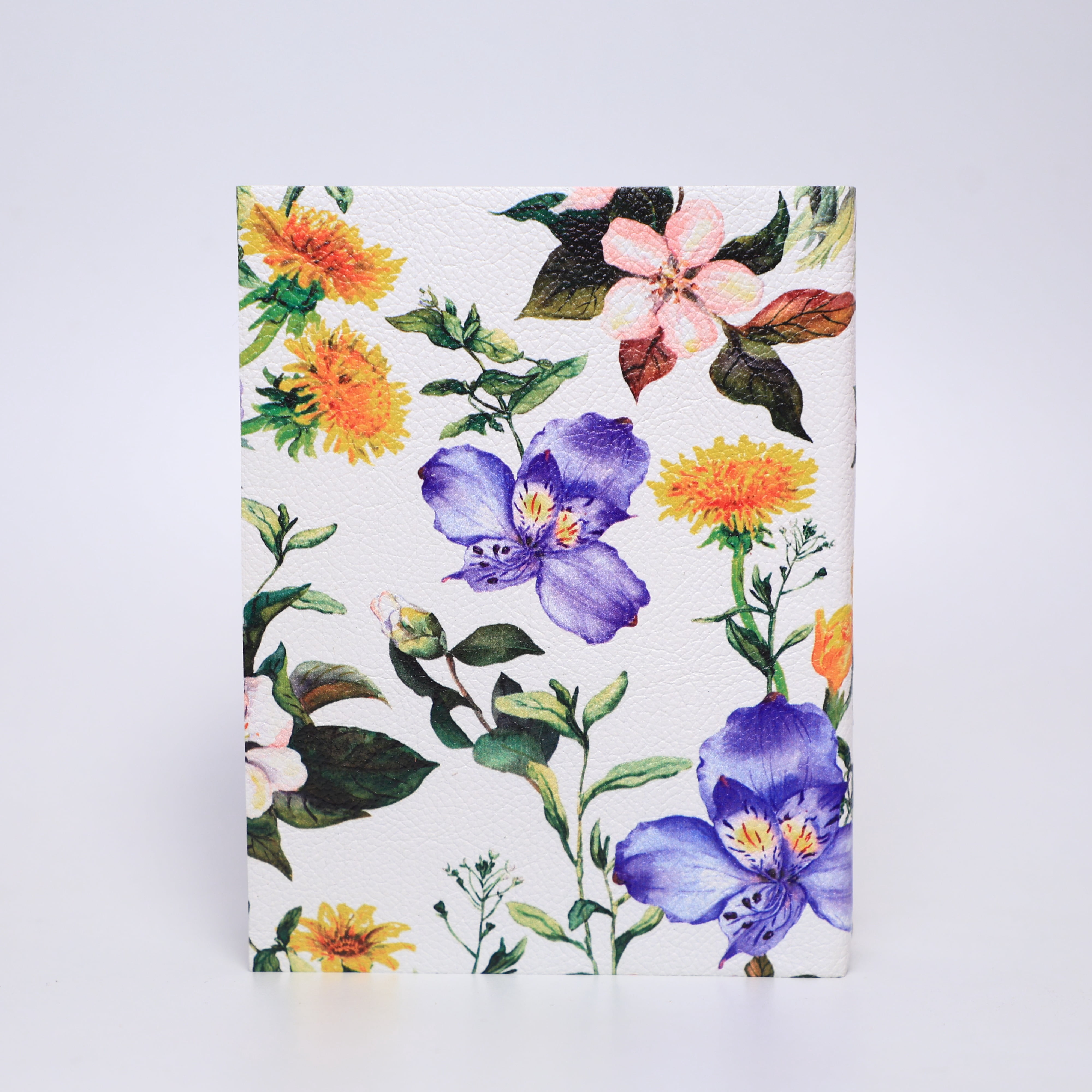 Leather Journal Notebook Blue Floral (Fiore Blu) Handmade Diary Travel Journal - Unique Gift for Her, Artists, Students, Birthday