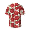 thumbnail image 2 of Xecao offers the Rose Flowers for Men's Casual Short-sleeved Shirt, a button-up collared shirt with a pocket, perfect for beach vacations and yacht travel in the XX-Large size., 2 of 7