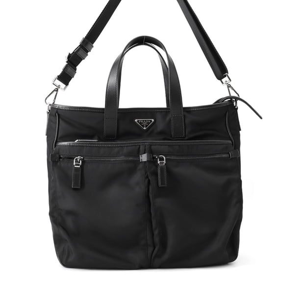 Pre-Owned Prada Tote Bag Handbag Nylon Leather 2VG860 PRADA 2-way Shoulder Black