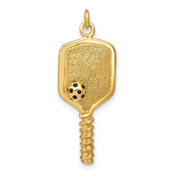 Sterling Silver Gold-tone and Enamel Pickleball Charm
