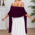 thumbnail image 2 of HNMKIU Elegant Velvet For Wedding And Evening Events A Soft Shawl Scarf For Bridesmaids And Guests Purple,One Size, 2 of 6