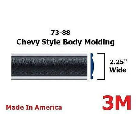 Truck Interior Trim - 1973-1988 Chevy Pickup Truck Suburban Black Side Body Trim Molding 2.25