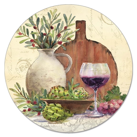 CounterArt Rustic Wine Tempered Glass Lazy Susan Turntable 13" Diameter