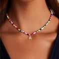 thumbnail image 3 of Turandoss Colorful Beaded Initial Necklaces for Women Girls Jewelry Cute Dainty Bead Bohemian Letter Necklace Birthday Gifts for Kids Girl Women, 3 of 9