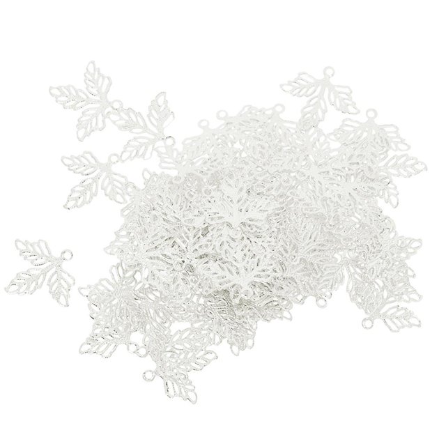 Rongfmy 100 pcs Leaf Charms Pendants Fit DIY Earring Hair Accessory