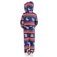 thumbnail image 5 of Plush Cozy Warm Christmas Matching Family One-piece Pocket Pajamas Hoodie Sleepwear Xmas PJ's Festival Snowflake, 5 of 13