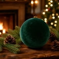thumbnail image 4 of Large Velvet Christmas Ball Ornaments - Shatterproof Hanging Christmas Tree Decorations, for Xmas Holiday Party Wedding Home Decor (Green), 4 of 7