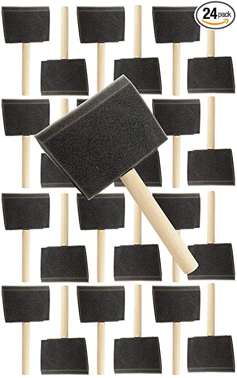 3 2 and 4 Inch Brushes Perfect for an Array of Canvases Wholesale Bulk LOT 768 Pack Foam Paint Brush Set Assorted Sizes with Wood Handle and Black Foam Features 1