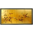 thumbnail image 2 of Oriental Furniture Gold Leaf Cherry Blossom Silk Screen, 36", Wall hanging, Hand painted, 2 of 5