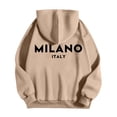 thumbnail image 4 of MHFRRA Sudadera con Capucha y Estampado de Letras para Uso Casual y Atuendos Elegantes Marrón, 4 of 5