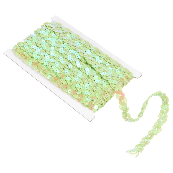Uxcell 11Yards 0.6 inch Sequin Braid Trim, Flat Sequins Paillette Ribbon for Sewing Crafts Costume, Light Green