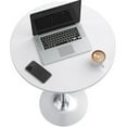 thumbnail image 2 of XPOPR  Bistro Pub Table Round Bar Height Cocktail Table Metal Base MDF Top Obsidian 23.8-Inch Top, 39.5-Inch Height (1, White-2), 2 of 8