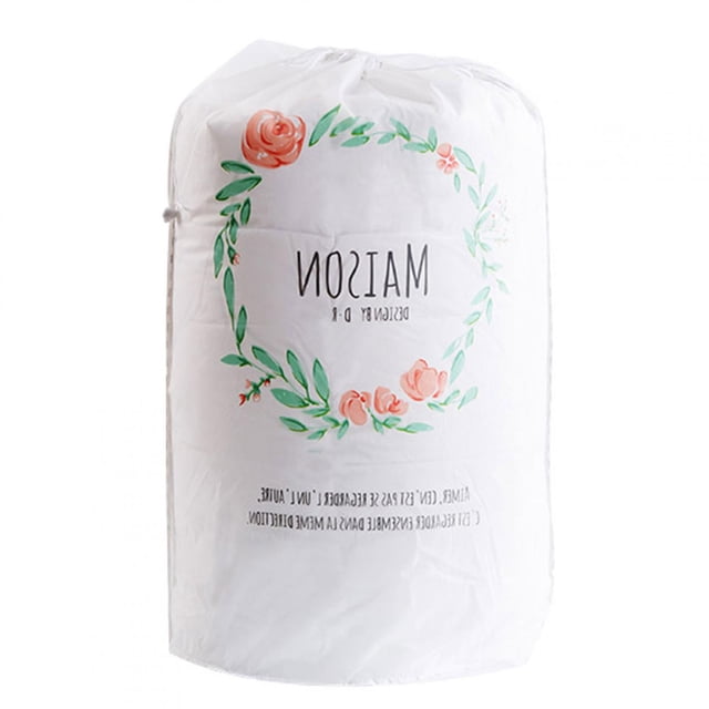 Bolsas cilíndricas grandes para almacenamiento de ropa, almohada, manta, edredón, bolsa de embalaje reutilizable con cordón, organizador para el hogar, flor