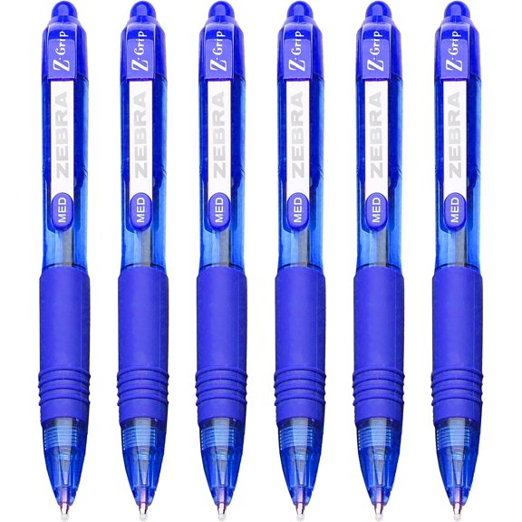 Zebra Z-Grip Smooth Mini Retractable Ballpoint Pens - 1.0mm - Blue - Pack of 6