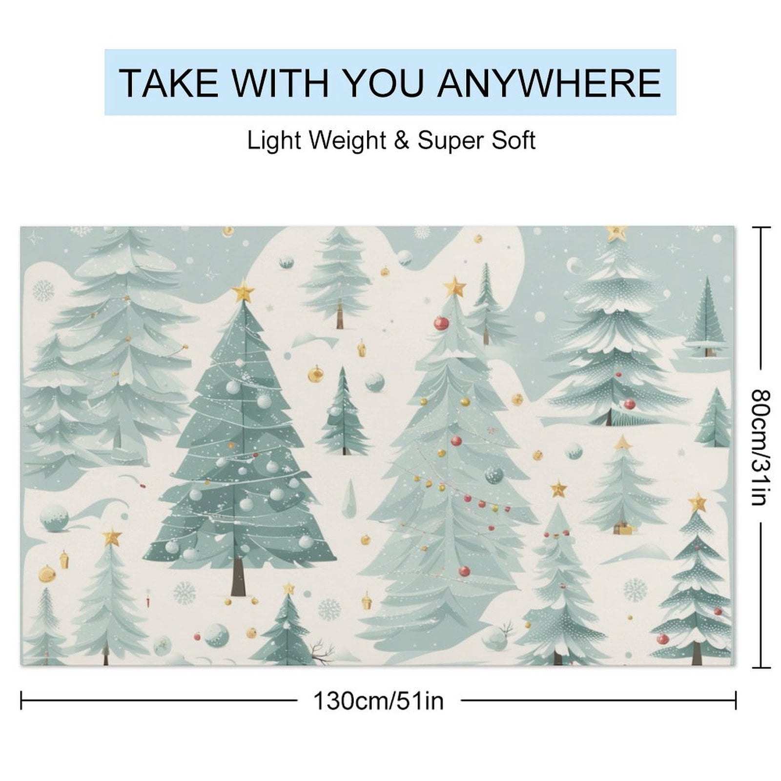Snowman Christmas Tree Elk Beach Towel – with A Unique Design, Extra Large,XL (32”x 63”) for Kids & Adults