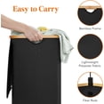 thumbnail image 3 of Lifewit 150L Double Laundry Hamper with Lid, Large Laundry Basket with Bamboo Handles and Removable Laundry Bags, Foldable Clothes Hampers for Laundry for Bedroom, Bathroom, Dorm, Laundry Room, Black, 3 of 5