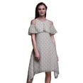 thumbnail image 1 of Bimba Grey Damask Printed Womens Cold Shoulder Tunic Party Round Neck Shift Dress - XX-Large, 1 of 6