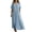 Light Blue, variant on SAWOBUUN Womens Summer Linen Maxi Dress Short Sleeve V Neck Pleated Loose Fit Casual Beach Vacation Long Dress with Pockets