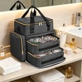 thumbnail image 4 of Nail Polish Storage Bag with Removable Dividers - Double Layer Organizer Case Holds 60+ Bottles for Salon, Travel and Home Use, 4 of 6