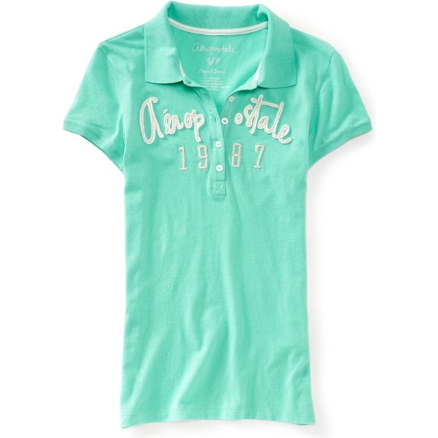 Polo Aeropostale 1987 para mujer, verde, pequeño Aeropostale Polo