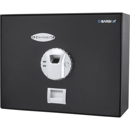 CoSoTower 0.23 Cu Ft Biometric Security Safe - Fingerprint & Key Entry Home Safe with Silent Mode, Stores 120 Users for Valuables Protection