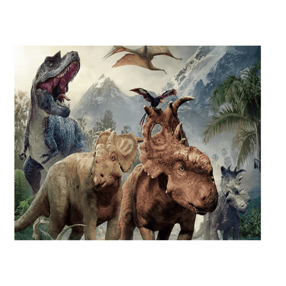 Walking with Dinosaurs Edible Image Icing Cake Topper for Quarter Sheet Cake, by TNCT