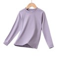 thumbnail image 5 of OGLCCG Boy's Thermal Top Cotton Mock Neck Long Sleeve Shirts for Boys Fall Winter Basic Layering Undershirt(Purple,4-5 Years), 5 of 5
