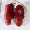 thumbnail image 3 of EKVAHL Women's Winter Orthopedic Boots, Lightweight Slip On Walking Shoes, Faux Fur Lined Snow Boots For Cold Weather Commute Outdoor Red, 3 of 4