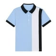 thumbnail image 3 of Cethrio Boys Cotton Polo Shirts, Collared School Uniform Casual Summer Short Sleeve Shirts Light Blue Size 10-12, 3 of 3