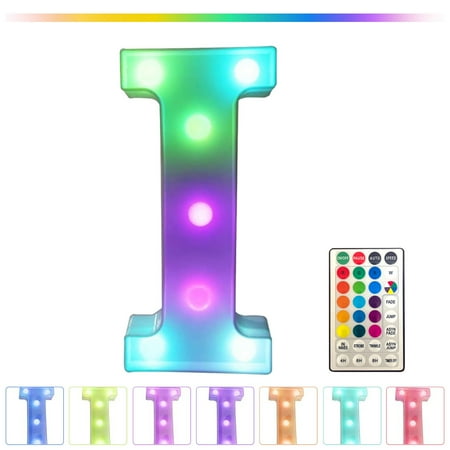 Multicolor LED Marquee Letter Lights with Remote - Lighted Party Bar Letters Home Decorations Colorful Alphabet Lights for Holiday Events Room Accents