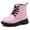 Pink, variant on kkdom Boys Girls Kid Combat Boots Unisex Glossy Black Size 1 Little Kid