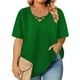 thumbnail image 1 of mfyjkho Tops De Moda Para Mujer, Blusas De Verano Para Mujer, De Color Liso, Con Manga Corta Y Cuello En V Tops Y Blusas Para Mujer Xxxl, 1 of 6