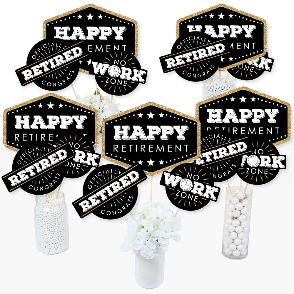 Happy Retirement Retirement Party Centerpiece Sticks Table Toppers