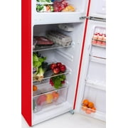 Frigidaire 7.5 Cu. ft. Retro Refrigerator, Apartment Size Top Mount Fridge with Chrome Handles, Red EFR756