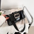 thumbnail image 2 of Bolso de hombro Bolsos de mujer Bolsos de axila de moda de cuero PU brillante Negro Wdftyju Para Estrenar, 2 of 5