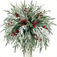 thumbnail image 4 of 10 Pcs Branches de Pin Artificielles avec Cueilleurs de Baies Rouges 6,1 Pouces Verdure de Noël d'Hiver Fausses Feuilles de Genévrier Tiges de Pin Normandes Aiguilles pour Bricolage Couronne Guirlande Vase Remplissage Décoration Maison (Baie), 4 of 9