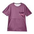 thumbnail image 5 of Gelikeya Womens Zip Maternity Nursing Tops for Breastfeeding Short Sleeves Casual Nursing Shirts Pregnancy Mama Clothing Purple, Size L, 5 of 5
