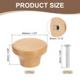 thumbnail image 2 of Uxcell 2 Pack Round Wood Drawer Knob, 1 5/8" Diameter Flat Head Dresser Knobs Wooden Knobs with Screws for Furniture Drawer Dresser Wardrobe Cupboard, Beech, 2 of 6