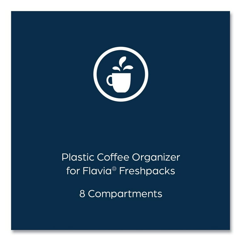 Plastic Coffee Organizer for FLAVIA Freshpacks, 8 Compartments, 13.6 x 13 x 4.4, Black Plastic Coffee Organizer for FLAVIA Freshpacks, 8 Compartments, 13.6 x 13 x 4.4, Black
