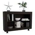thumbnail image 5 of Depot E-Shop Lacey Console Table Cart, 5 Shelves, 4 Casters, Black Wengue, 5 of 6
