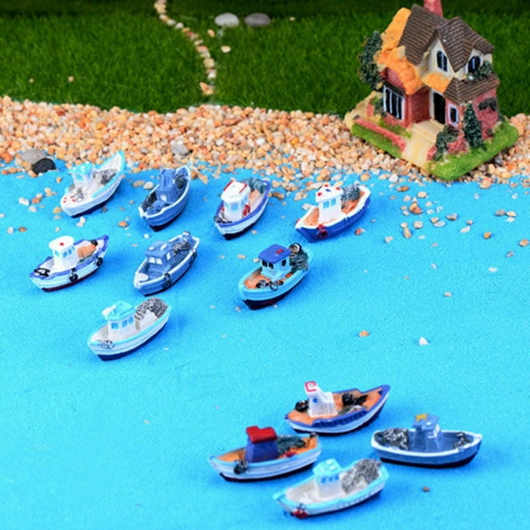Mduoduo 1 Pcs Miniature Mini Boat Model Fishing Ship Toy