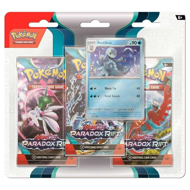 Juego de cartas coleccionables Pokémon TCG Paradox Rift, paquete de 3 blíster