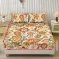 thumbnail image 2 of COEQINE Twin Size Sheet Set Cozy Easy & Secure Fit Stretchy 3 Pieces Bedding Sheet Set Bottom Bedsheet with All Around Elastic for Home Decor, Bohemian Flower Paisley Pattern, 2 of 5